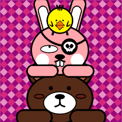 bear chicken rabbit(coffee.yellow.pink)1