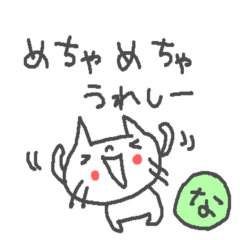 <な>のつく名前スタンプ「Na」 cute cat