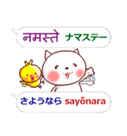 ネパール語と日本語 ネコとひよこ（個別スタンプ：39）