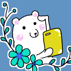[LINEスタンプ] 爽やか！大人が使いやすい花くまさん